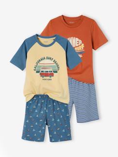 Junge-Pyjama, Overall-2er-Pack kurze Jungen Schlafanzüge SUMMER SURF