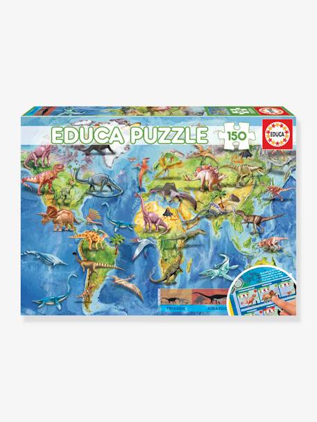 Puzzle Mappemonde Dinosaures - 150p - EDUCA bleu 