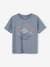 T-shirt motif paysage détails encre gonflante garçon bleu jean+écru 
