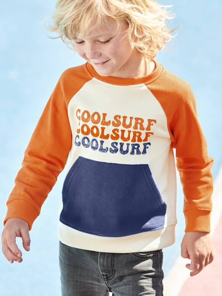 Sweat 'cool surf' garçon effet colorblock multicolore 