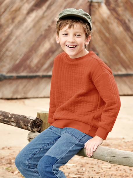 Jungen Sweatshirt, gesteppt terracotta 