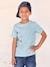 Jungen T-Shirt aus Bio-Baumwolle, Tier-Print himmelblau+salbeigrün 