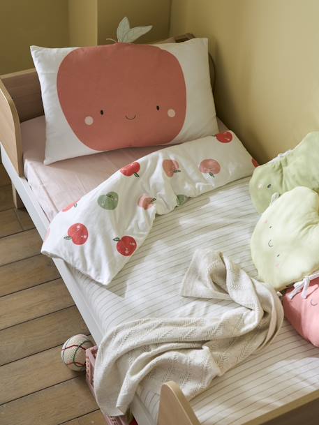 Baby-Wende-Bettbezug 'Apfel' weiss bedruckt 