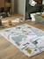 Kinderzimmer Spielteppich „Dinoland“, Recycling-Baumwolle wollweiß/mehrfarbig bedruckt 