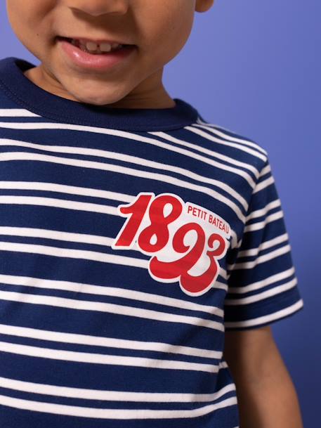 T-shirt rayé en coton bio PETIT BATEAU bleu 