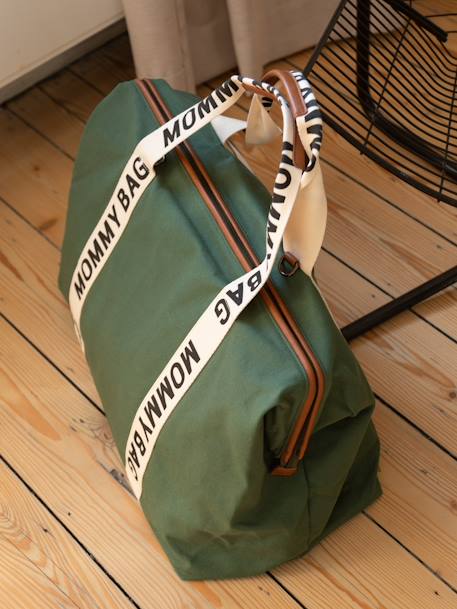 Wickeltasche „Mommy Bag“ CHILDHOME ecru+grün+terracotta 