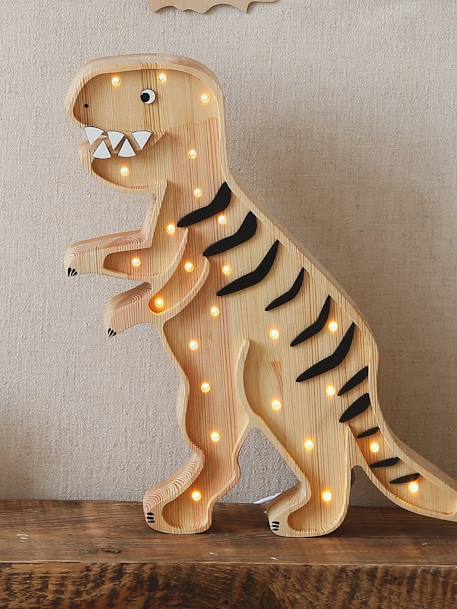 Lampe veilleuse Dinosaure T-Rex LITTLE LIGHTS - bois, Linge de