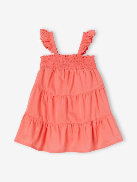 Mädchen Baby Kleid mit Stufenvolants rosa 