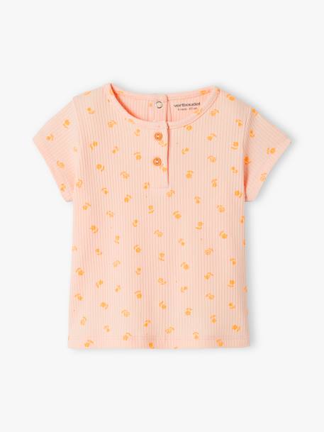 Geripptes Baby T-Shirt zartrosa 