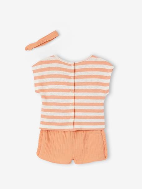 Baby-Set: T-Shirt, Shorts & Kopftuch orange 