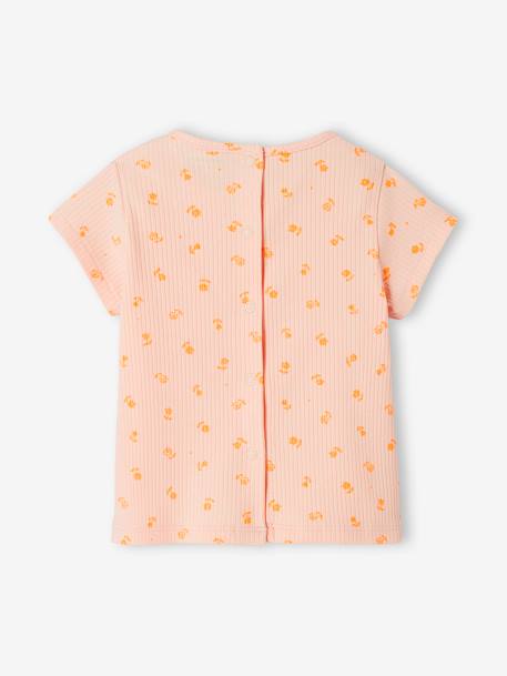 Geripptes Baby T-Shirt zartrosa 