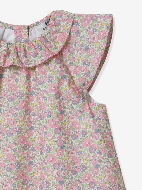 Mädchen Baby Kleid CYRILLUS, Liberty-Print rosa bedruckt 