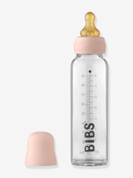 Babyflasche aus Glas BIBS, 225 ml rosa+weiss 