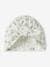 Bonnet esprit turban bébé fille en maille imprimée blanc imprimé 