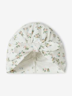 Bébé-Accessoires-Chapeau-Bonnet esprit turban bébé fille en maille imprimée
