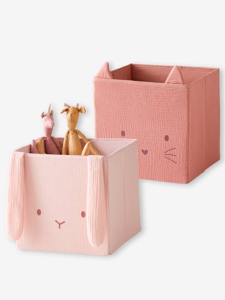 2er-Set Kinderzimmer Aufbewahrungsboxen Pack gelb+Pack rosa 