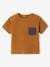 Baby T-Shirt mit Materialmix karamell 