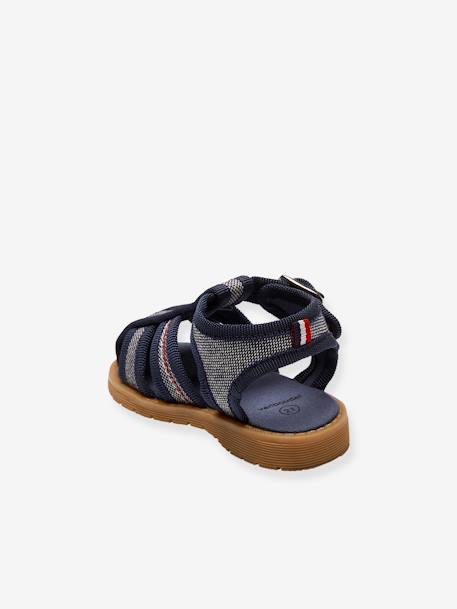 Sandales en textile bout fermé bébé bleu jean 