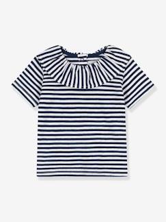 Bio-Baumwolle-Kollektion-Baby-Hemd, Bluse-Baby Bluse mit kurzen Ärmeln PETIT BATEAU