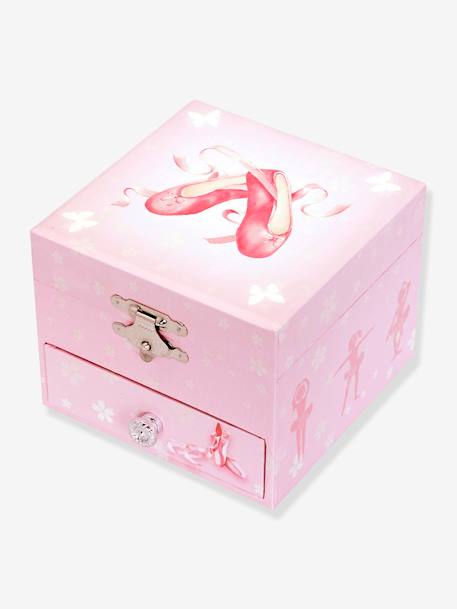 Boîte à Musique Cube Phosphorescent Ballerine - TROUSSELIER rose 