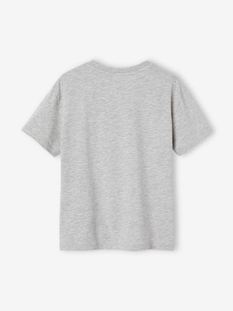 T-shirt à sequins garçon gris chiné+marine 