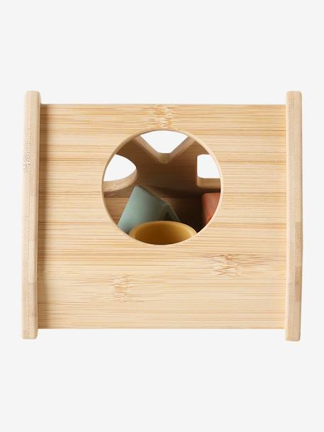 Triangle des formes à encastrer en bois et silicone beige 