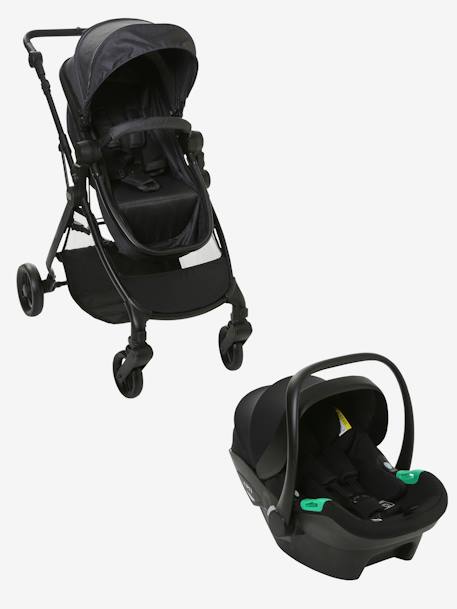 Duo-Kinderwagen Libra Vertbaudet grau glanzeffekt 