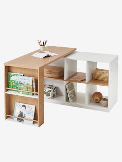 Zimmer und Aufbewahrung-Zimmer-Schreibtisch, Tisch-Schreibtisch 6-10 Jahre-Kinderschreibtisch „Toupie“ mit Regal, schwenkbar
