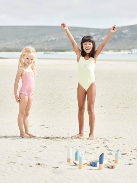 Mädchen Badeanzug mit Volants Oeko-Tex bonbonrosa 