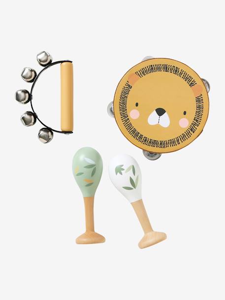 Set 3 instruments en bois certifié FSC® multicolore+vert 