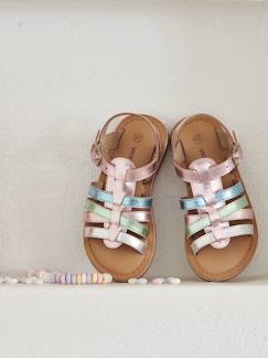 Schuhe-Mädchenschuhe 23-38-Sandalen-Mädchen Riemchen-Sandalen aus Leder