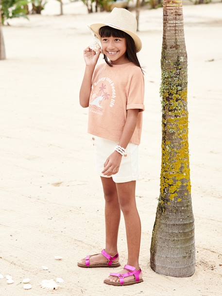 Mädchen T-Shirt mit Palmenprint tonfarben 