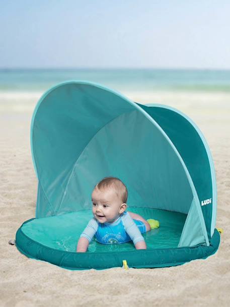 Baby Strandmuschel mit Sonnenschutz UV „Abribaby“ LUDI blau 