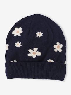 Mädchen-Accessoires-Mütze, Schal, Handschuhe-Mädchen Mütze mit Jacquard-Blumen