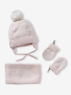 Bébé-Ensemble bébé fille bonnet + snood + moufles