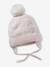 Ensemble bébé fille bonnet + snood + moufles rose pâle 