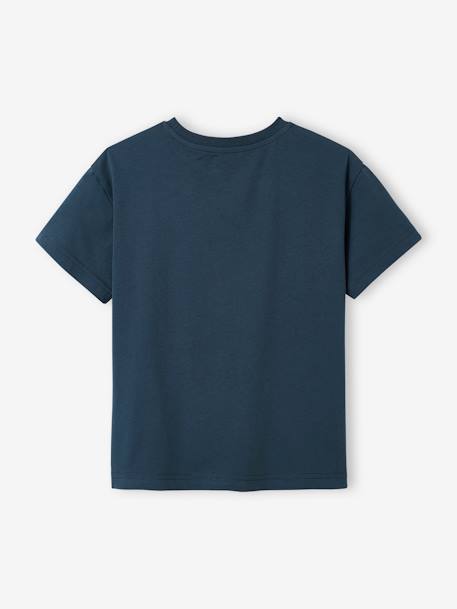 T-shirt à sequins garçon gris chiné+marine 