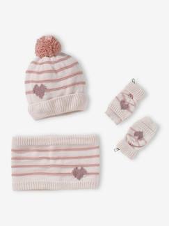 Echarpe, gants & bonnet enfant fille Violet - Snood, moufles