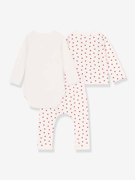 Ensemble naissance en coton bio PETIT BATEAU blanc 