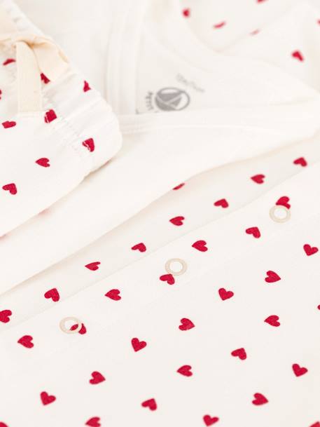 Ensemble naissance en coton bio PETIT BATEAU blanc 