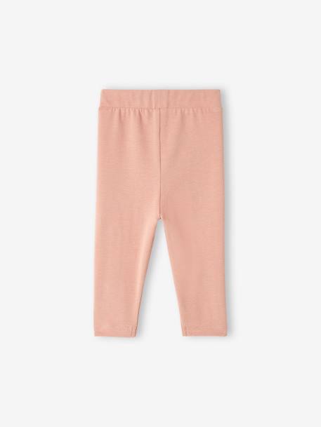 Baby Leggings, Bio-Baumwolle grau meliert+puderrosa 