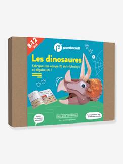 Kit ludo-éducatif 2 en 1- Les Dinosaures - Fabrique ton masque 3D tricératops ! - PANDACRAFT