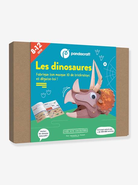 Kit ludo-éducatif 2 en 1- Les Dinosaures - Fabrique ton masque 3D tricératops ! - PANDACRAFT bleu 