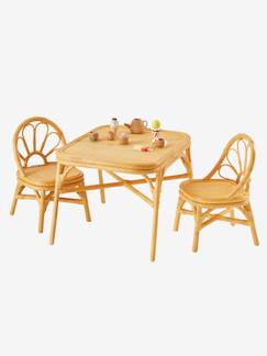 Chambre et rangement-Chambre-Bureau, table-Lot de 2 chaises + table en rotin