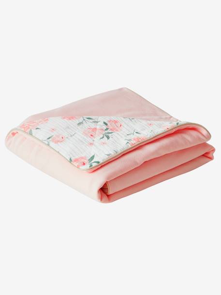 Couverture bébé/fond de parc jersey/gaze de coton EAU DE ROSE rose 