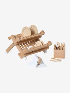 Kinder Küchen-Spielset mit Abtropfgestell Holz FSC