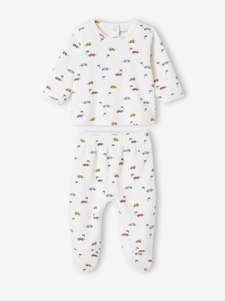 Lot de 2 pyjamas 'bolides' bébé en velours terracotta 