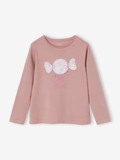 Fille-T-shirt, sous-pull-T-shirt-Tee-shirt fantaisie à sequins fille