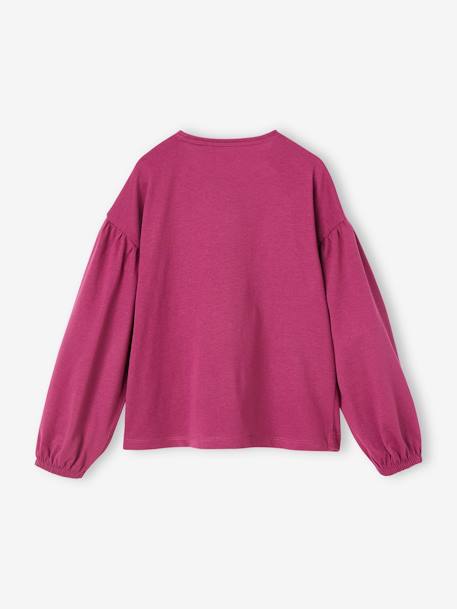 Mädchen Shirt, Flockprint mit Glanzdetails marine+violett 