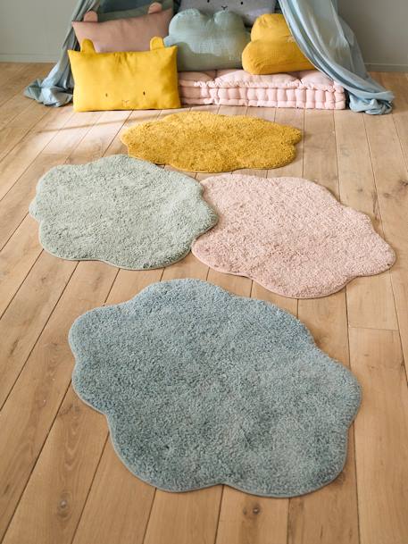 Frottee-Teppich 'Wolke' für Kinderzimmer, essentials graublau+HELLGRAU+pudrig rosa+salbeigrün+senfgelb 